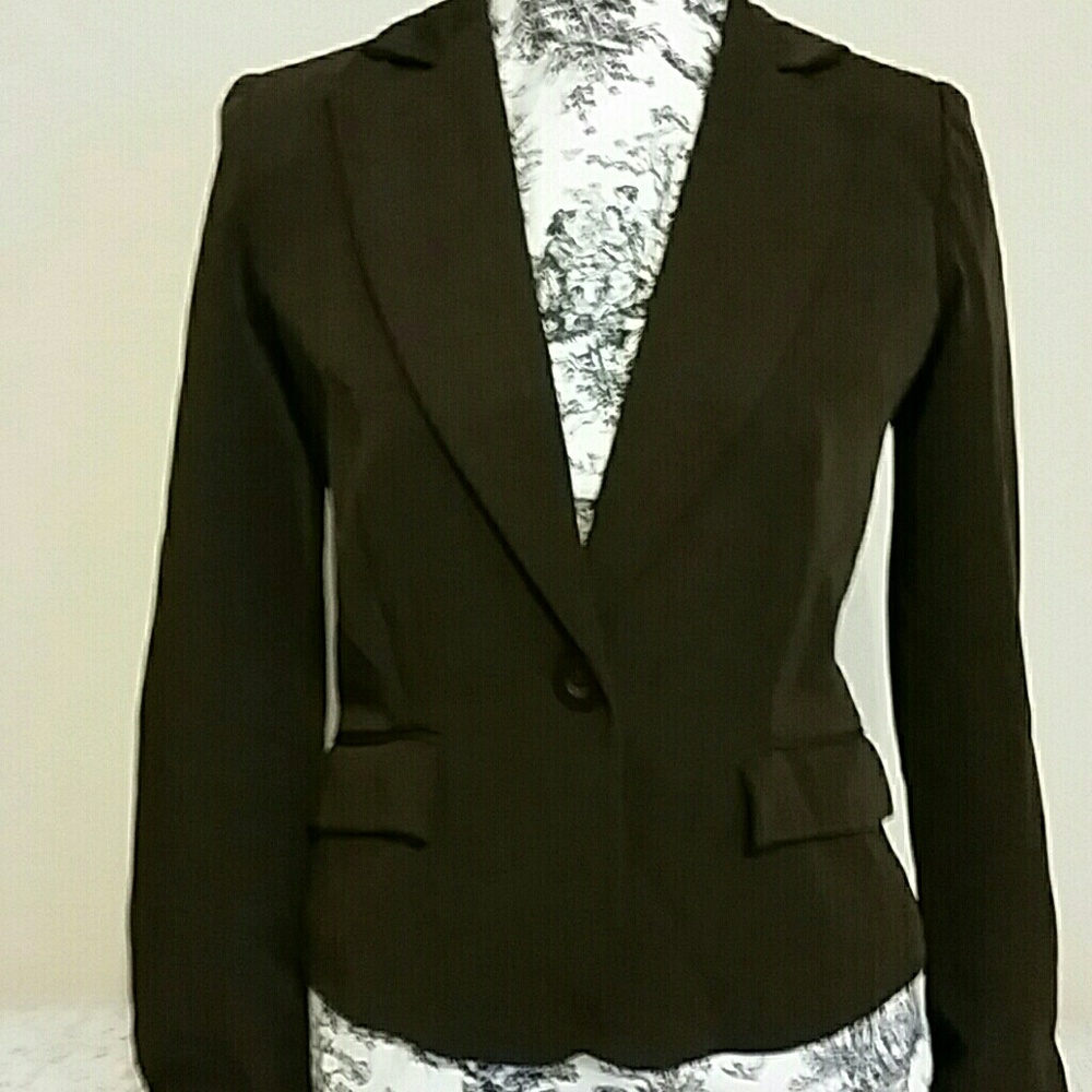 XOXO Chocolate Brown Pinstripe Blazer -Size Small